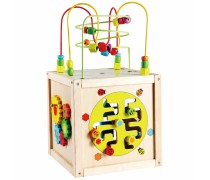 Didelis edukacinis žaislas vaikams | Medinis kubas su labirintu | Classic World CW2885